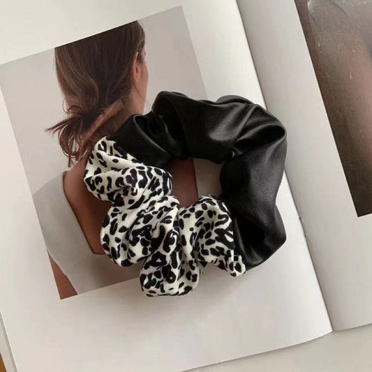 Leopard Print Color Block Hair Ring