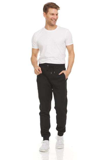 Men's Slim-fit Athletic Leggings, Casual Fleece Sweatpants With Zippered Ankle Cuffs, Solid-colored Skinny Running Pants