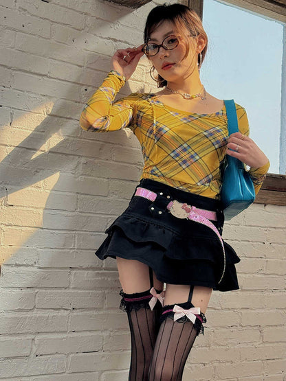 Womens Versatile Casual Striped Lace-trimmed Socks