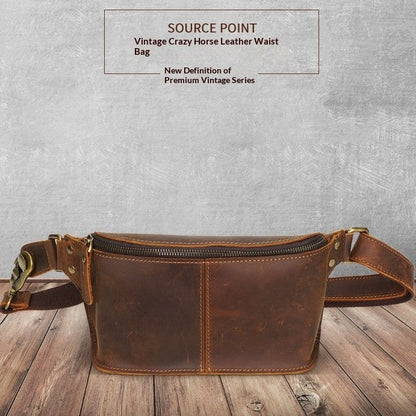 Vintage Handmade Leather Waist Bag