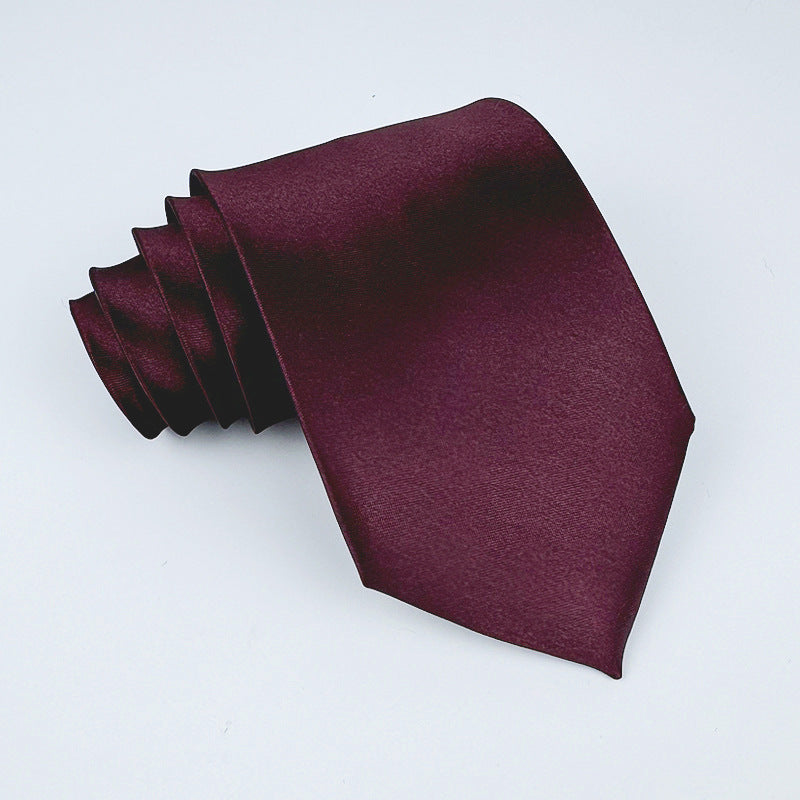 Mens 8cm Hand-Tied Tie Solid Color Tie Plain Color