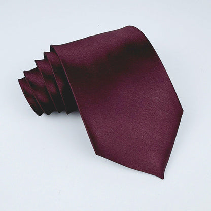 Mens 8cm Hand-Tied Tie Solid Color Tie Plain Color