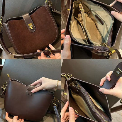Soft First-layer Cowhide Shoulder And Crossbody Bag