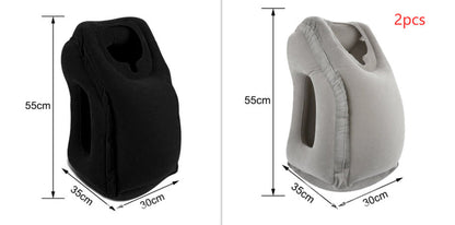 Inflatable Travel Neck Pillow with Arm Support – Portable Nap Cushion for Flights & Office