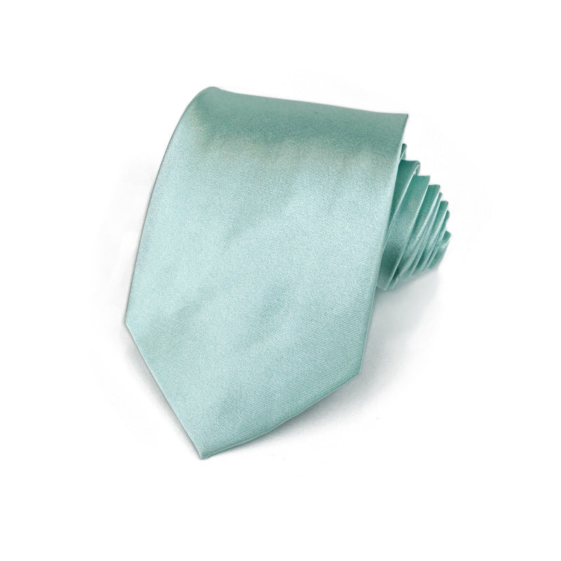 Mens 8cm Hand-Tied Tie Solid Color Tie Plain Color