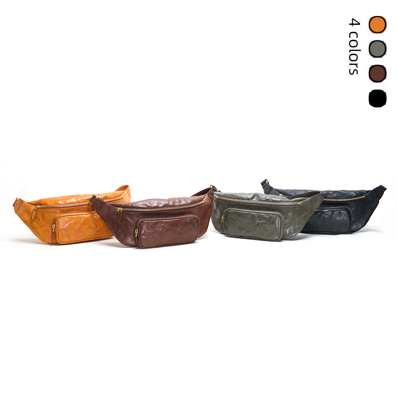 Retro First-Layer Cowhide Crossbody Bag