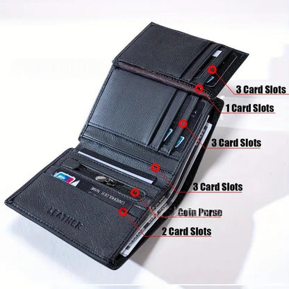 Cowhide Mens Short Premium Feel Leather Wallet For Men