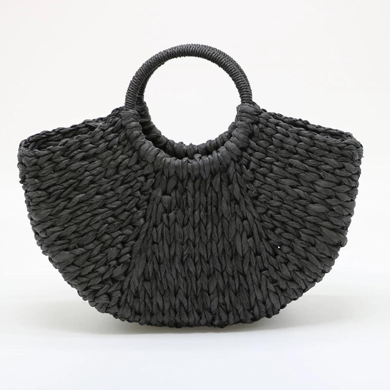 Straw Hand-woven Tote Bag With Dual Straps