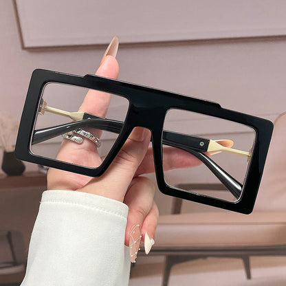 Wide-frame Square Blue-light-blocking Eyeglass Frames For Women
