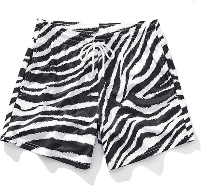 Casual Mens Wide-leg Printed Pinhole Shorts