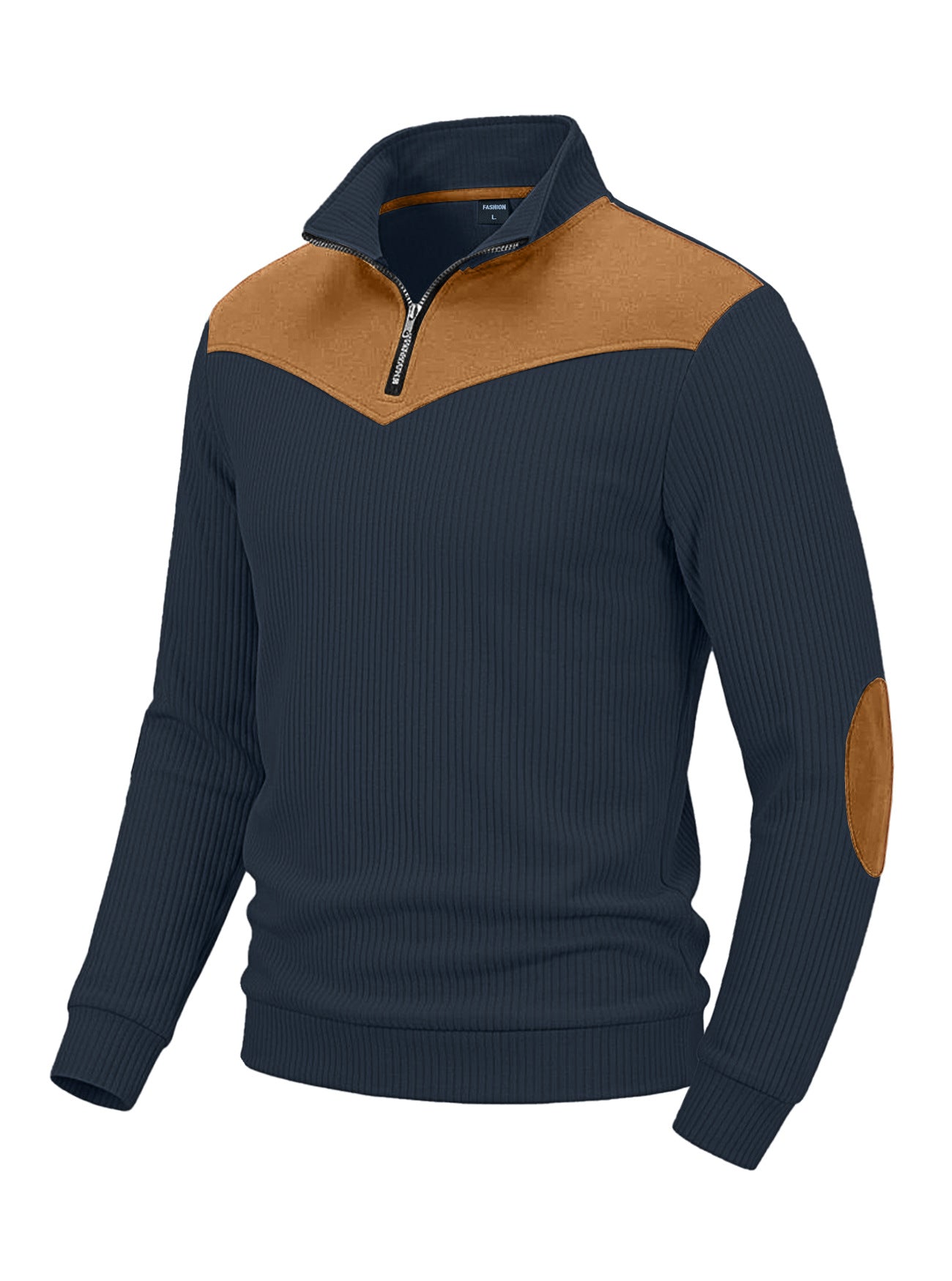 Mens Stand-Neck Hoodie Long-Sleeve Sweatshirt