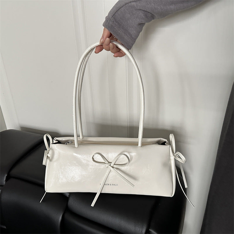 Casual And Stylish Large-capacity Shoulder Bag With A Bow Detail