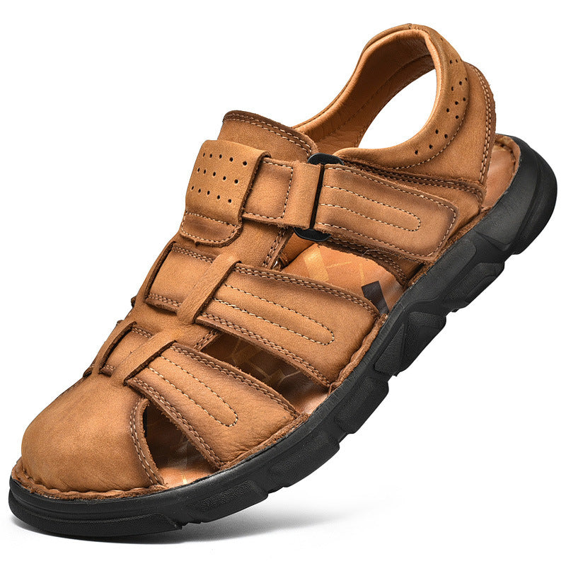 Mens Closed-toe Sandals Outdoor Hiking Shoes With Durable Soft Soles For The Beach