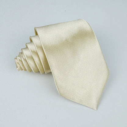 Mens 8cm Hand-Tied Tie Solid Color Tie Plain Color