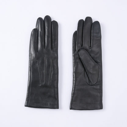 Wool-Lined Goat Leather Driving Gloves