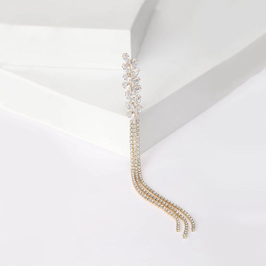 European And American Rhinestone Wheat Chain Brooch