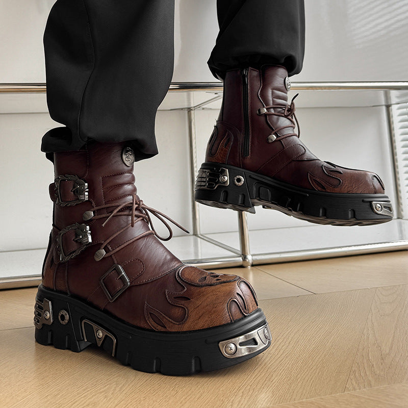 Retro Dark Punk-style Metal Shoes