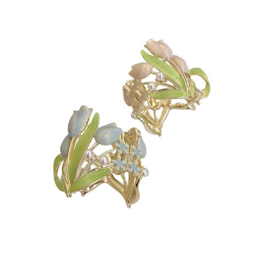 Tulips High Ponytail Hair Claws Women's Headband