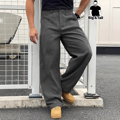 Mens Plus-Size Casual Corduroy Trousers