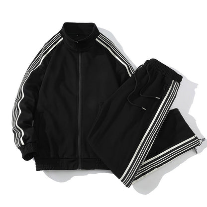 Trendy Straight Striped Sports Suit For Men