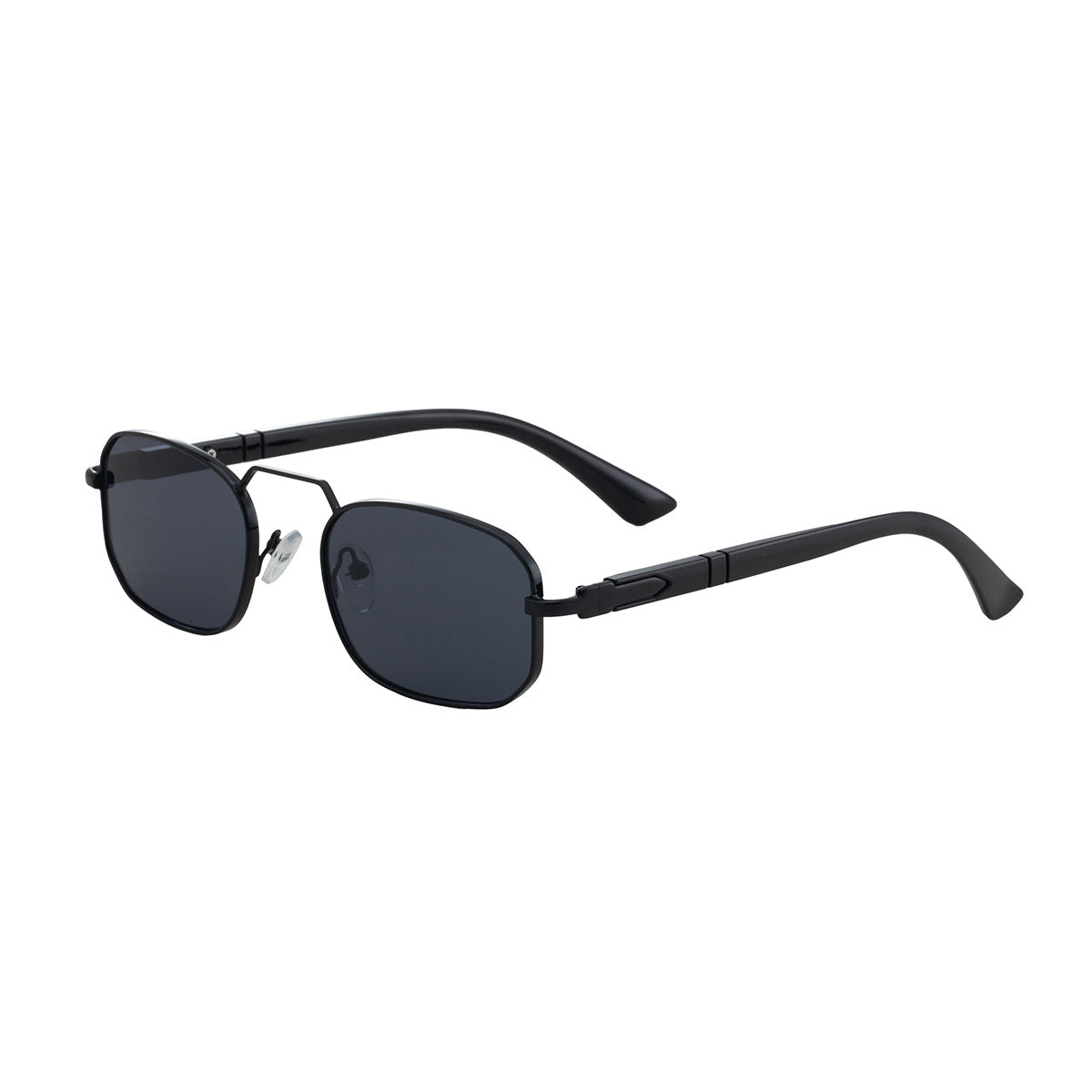 New European And American Fashion Square Frame Sunglasses For Men And Women, Metal Frames, Retro Trendy Narrow Frame Sun Protection Sunglasses, Cross-Border