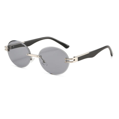 Fashionable Oval Frameless Y2K Sunglasses