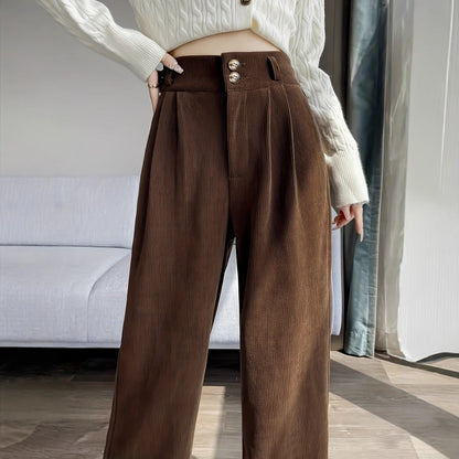 High-waisted, Draping Wide-leg Pants For Women