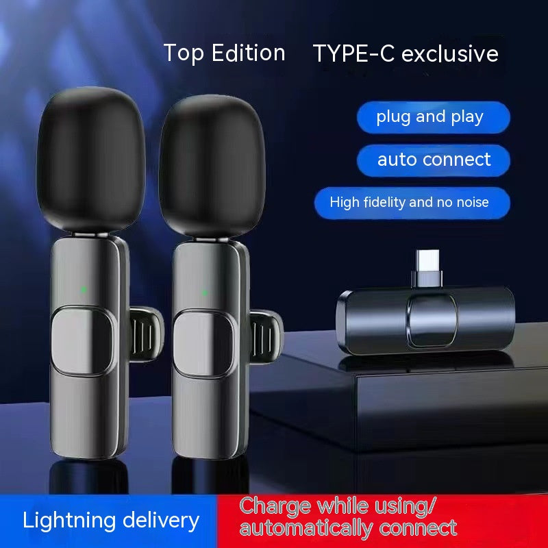 Microphone K8K9 Neckline Clip Live Radio Intelligent Noise Reduction