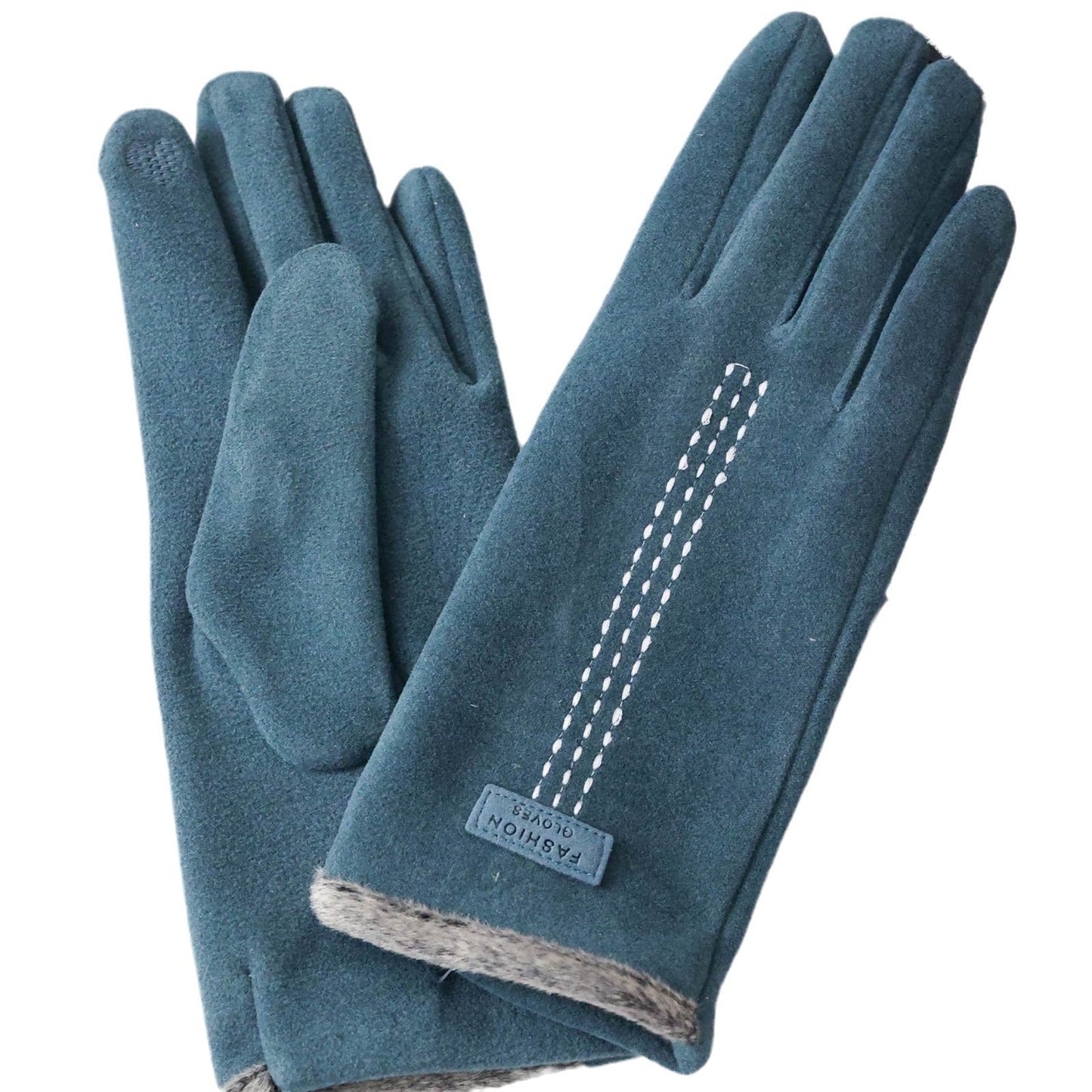 Womens Winter Thermal Gloves Made From Duvet Fabric With Touchscreen Compatibility And Three-Strand Fleece Edges