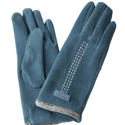 Womens Winter Thermal Gloves Made From Duvet Fabric With Touchscreen Compatibility And Three-Strand Fleece Edges