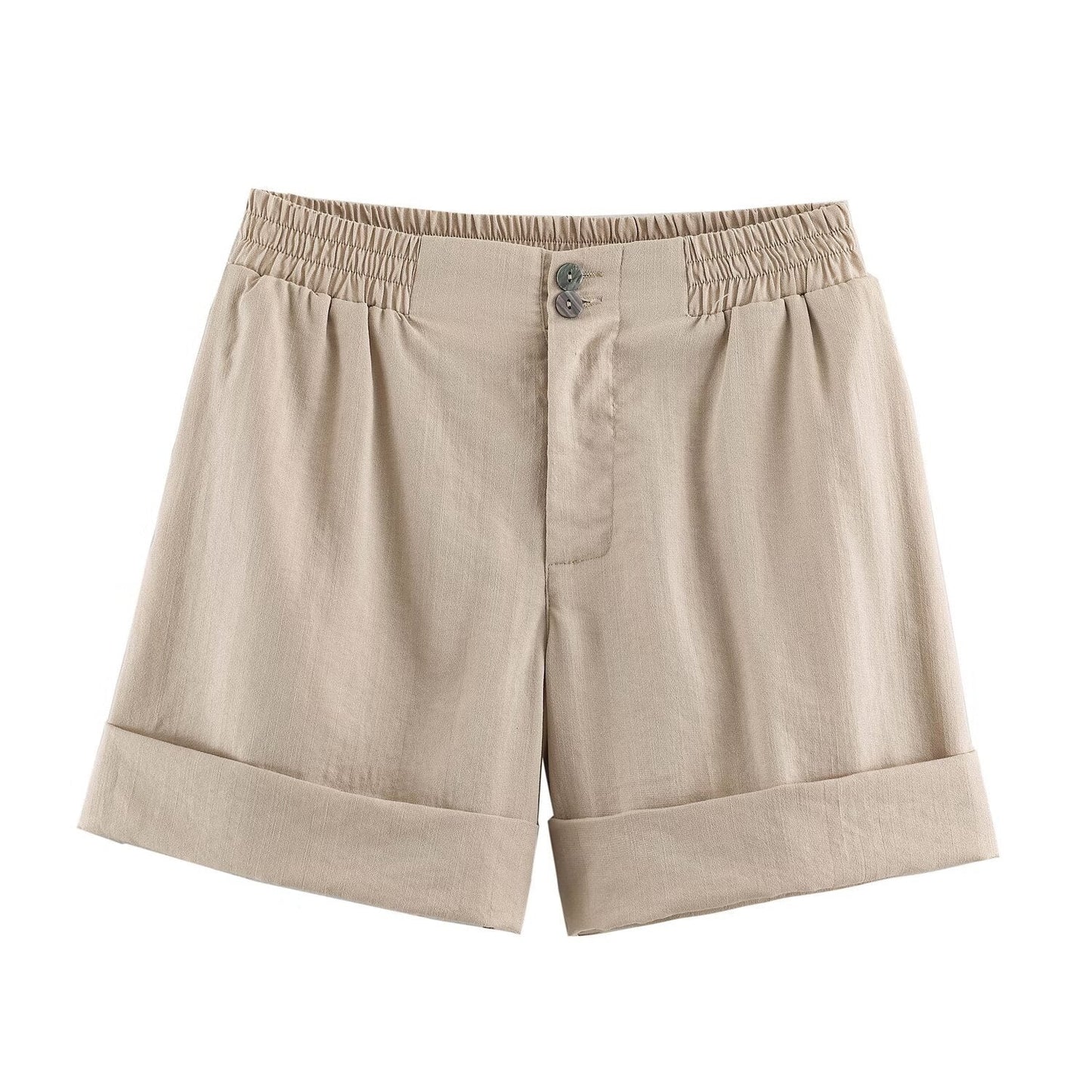 Casual Shorts With A Curled Hem Western Style