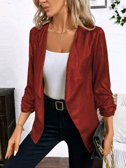 Fashionable Gold-foil-pressed Shimmering Petite Blazer Top