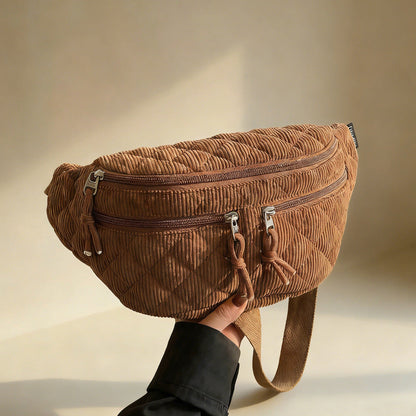 Solid-color Down Cotton Chest Bag Niche-design Shoulder And Crossbody Versatile And Easy To Match