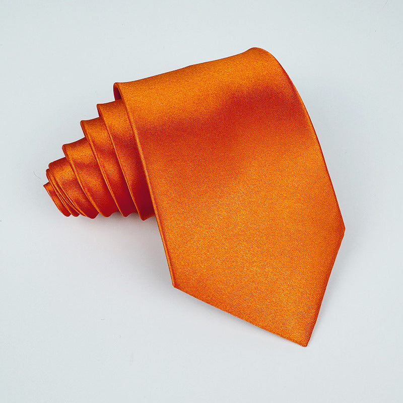 Mens 8cm Hand-Tied Tie Solid Color Tie Plain Color