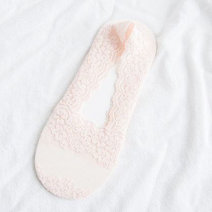 Womens Thin Lace Invisible Sweat-absorbing Socks
