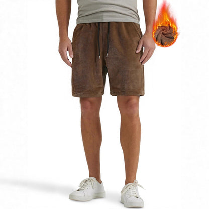 Mens SpringAutumn Coral-Fleece Sports-Style Casual Plus-Size Shorts