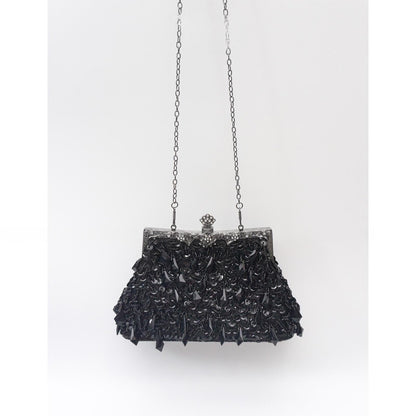 Acrylic Tassel-beaded Handbag With A Coin Purse Closure