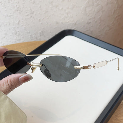 No-makeup Look Rimless Oval Plain Glasses For Women