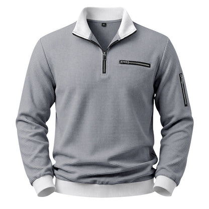 Mens Relaxed-fit Casual Stand-collar Hoodie