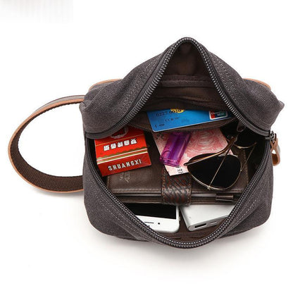 Retro Outdoor Portable Canvas Toiletry And Change Purse