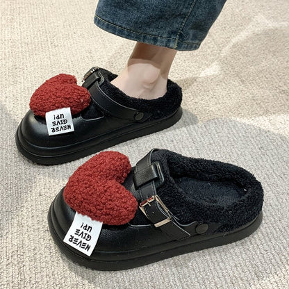 Cute Cartoon Girly Closed Toe Women's Slippers, New Premium Closed Toe Slides For Outdoor Wear In Autumn And Winter