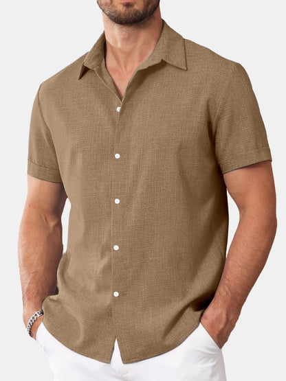 Mens Short-Sleeved Printed Casual Shirt
