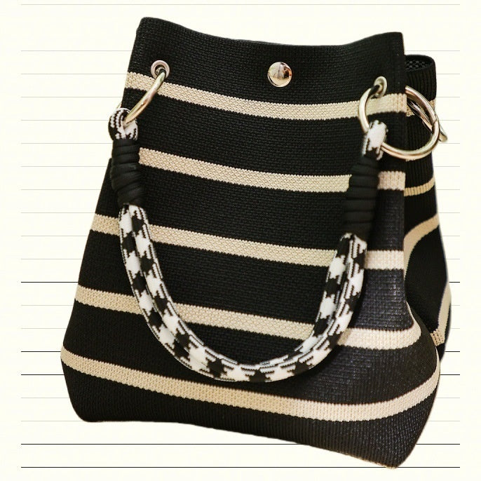 Knitted Tote Bag Commuter-friendly Handbag Simple Style