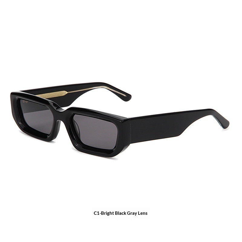 New Trendy European And American-style Sunglasses With A Square Frame And Wide Temple Arms
