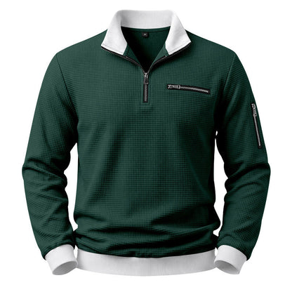 Mens Relaxed-fit Casual Stand-collar Hoodie