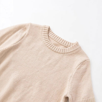Womens Round-neck Simple Casual Knit Sweater