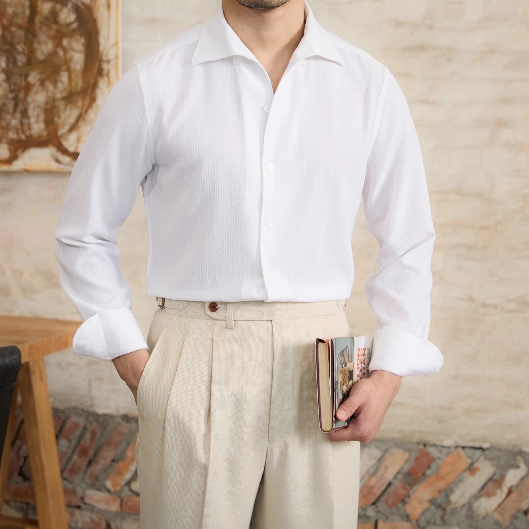 Striped Long Sleeved Shirt Slim Fit Shirt For Men