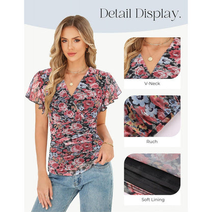 Lace-trimmed-sleeve Formal And Casual Womens Shirt