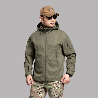 Mens Camouflage Shark-Skin Breathable Jacket