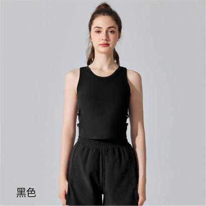Womens Sleeveless Sports Vest For Running And Fitness With Built-in Bra Padding